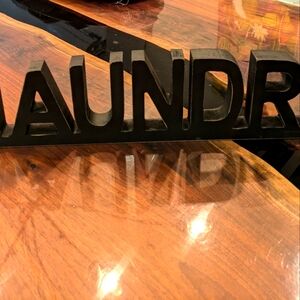 Wood standing sign - Laundry